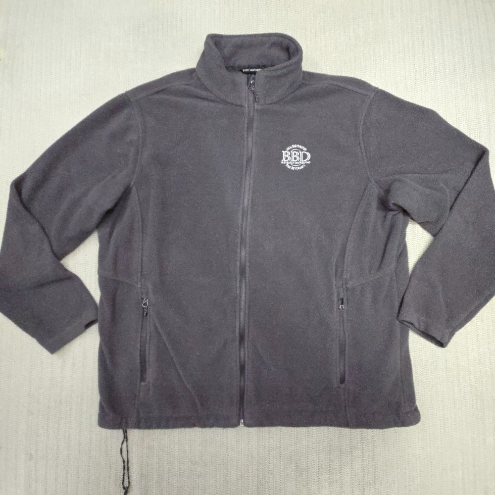 Bud Light Jacket Men 2XL Gray Fleece Full Zip Pockets Busch Beer Mock Neck